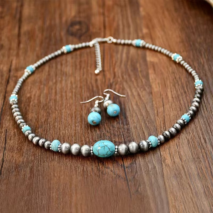 Turquoise Necklace and Earrings Modern Necklace
