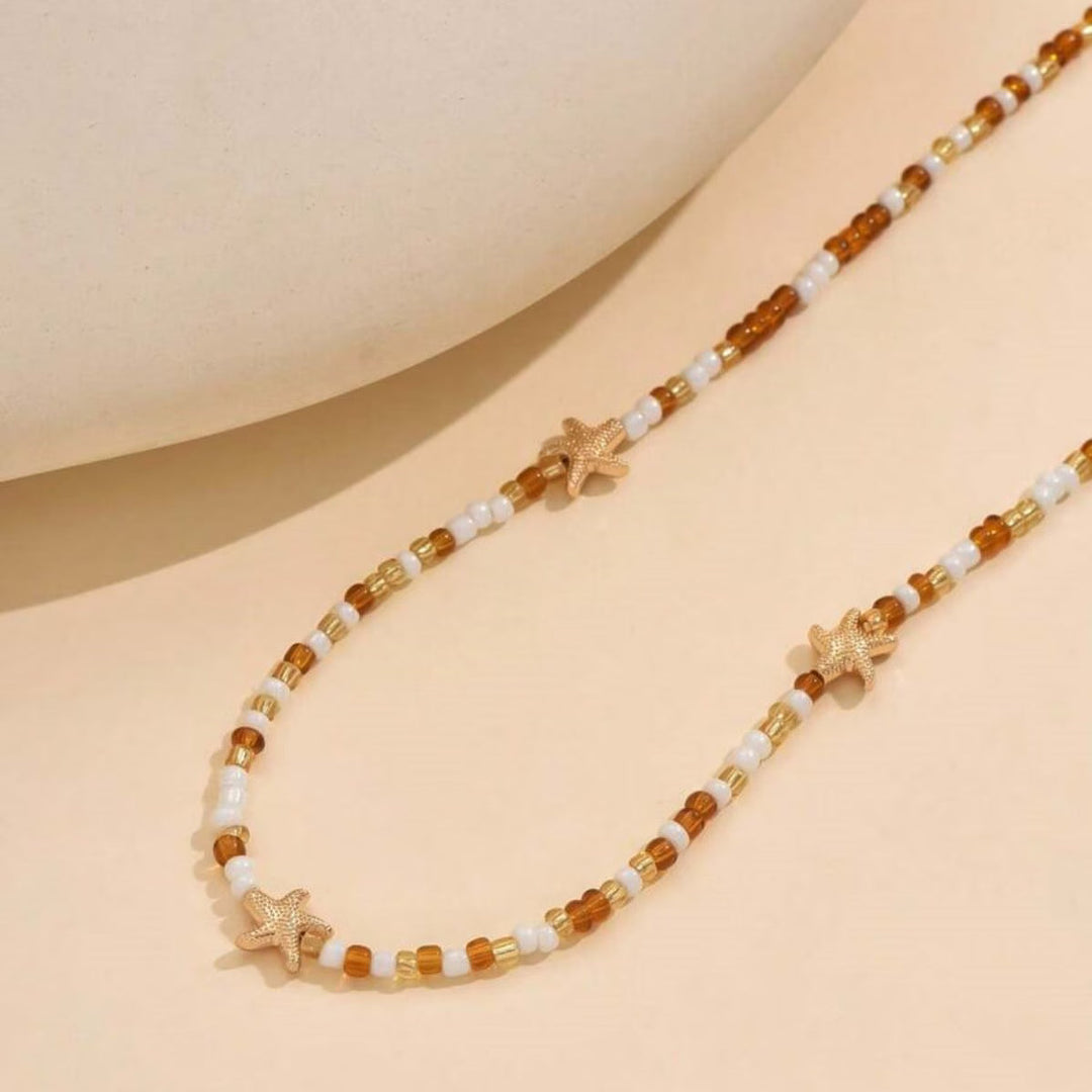Minimal Starfish Beaded Necklace