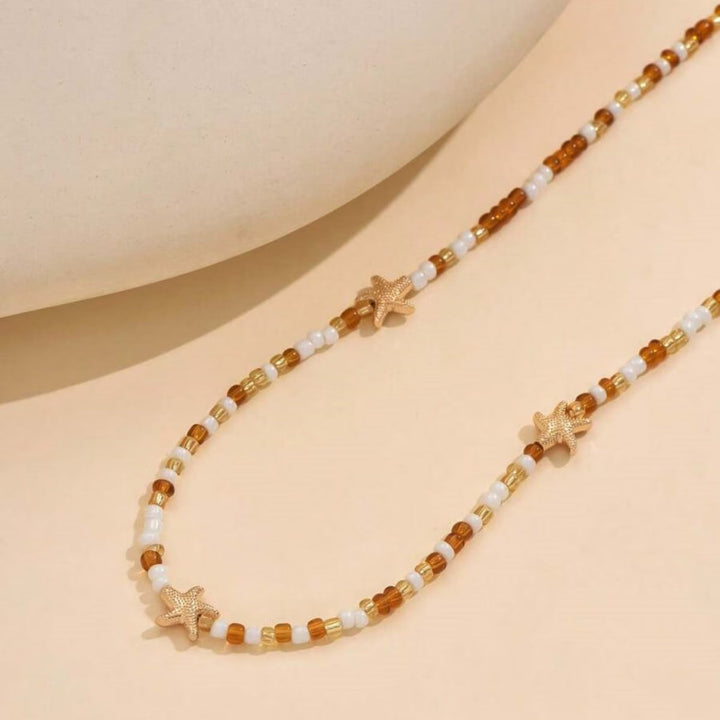Minimal Starfish Beaded Necklace