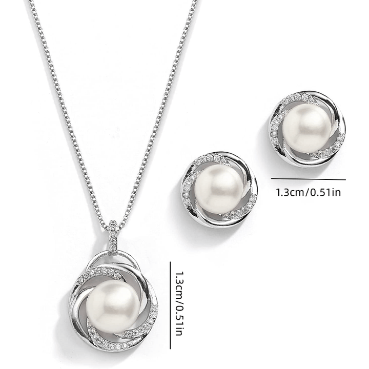 Polished Pearl Swirl Jewelry Set