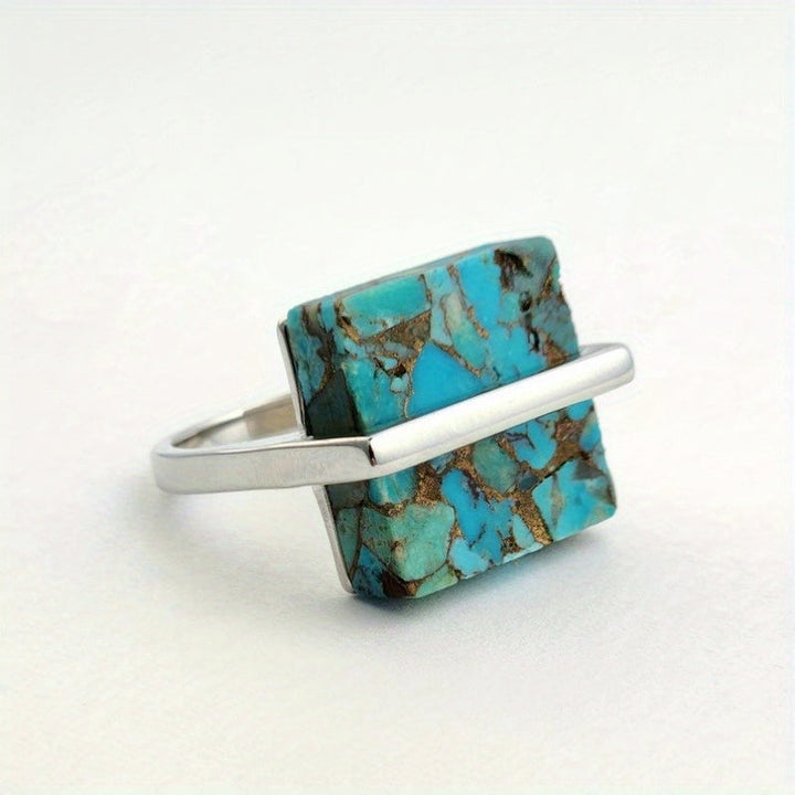 Statement Turquoise Square Stone Ring