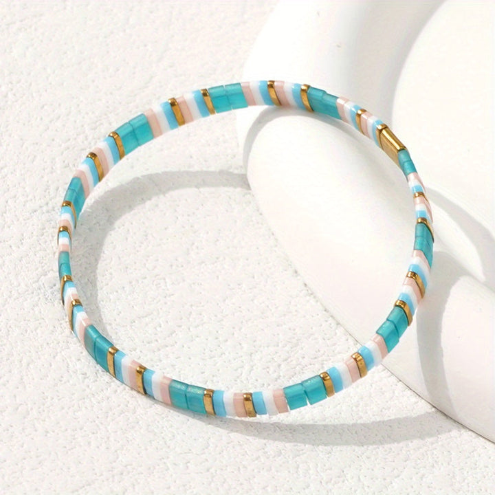 Bohemian Turquoise Tile Bracelet