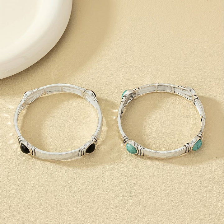 Bohemian Silver Turquoise Bracelet