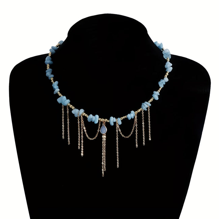 Statement Turquoise Golden Chain Necklace