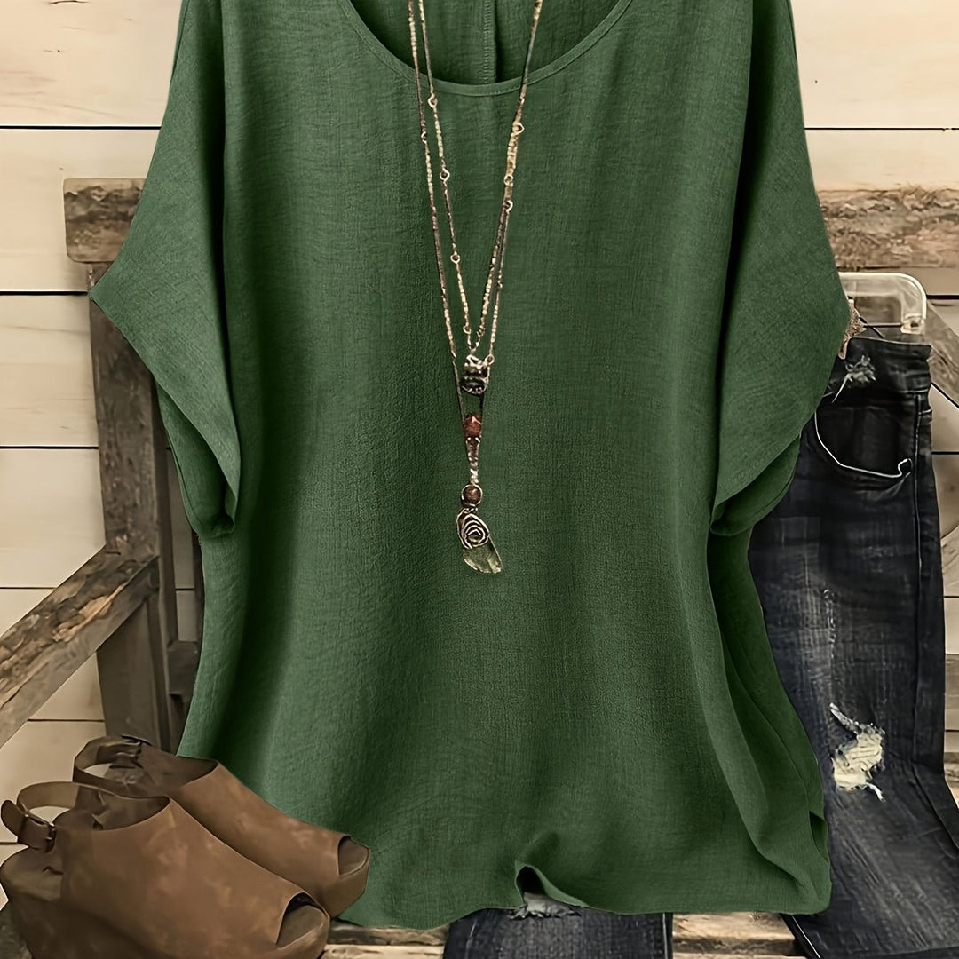 Kiersten™ | Relaxed Round-Neck Short-Sleeve Top