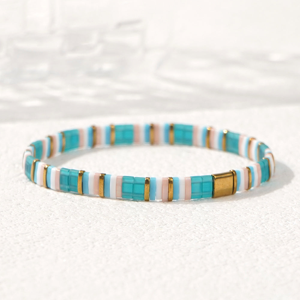 Bohemian Turquoise Tile Bracelet