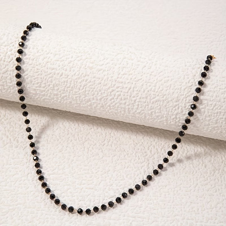 Minimal Onyx Beaded Necklace