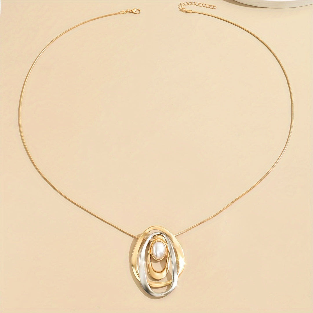 Statement Pearl Geometric Necklace
