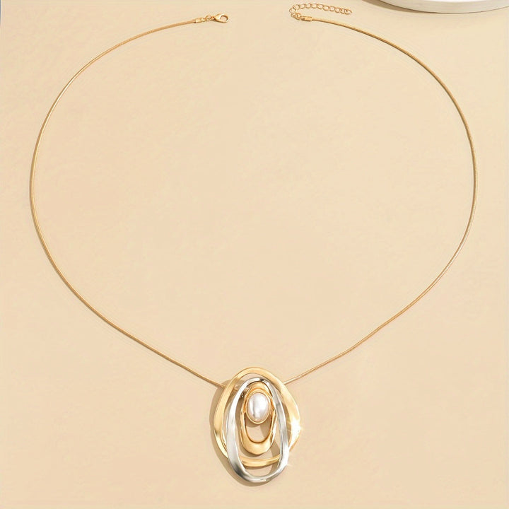 Statement Pearl Geometric Necklace