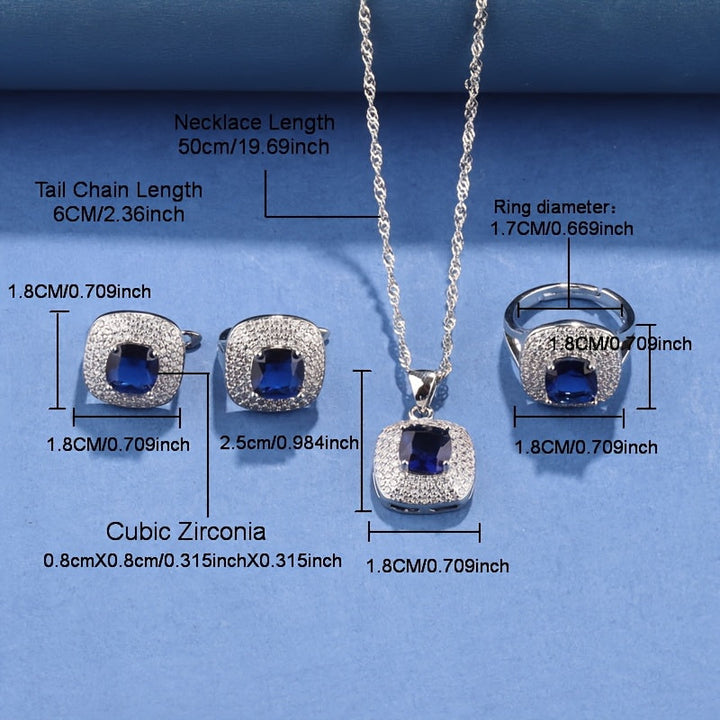 Statement Zirconia Halo Jewelry Set