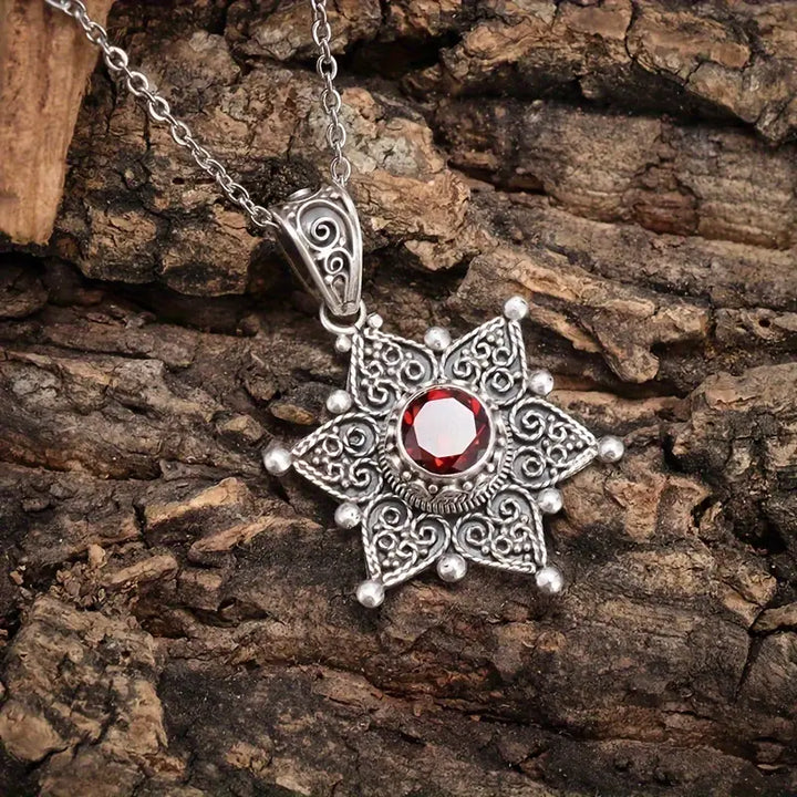 Sophisticated Ruby White Gold Necklace