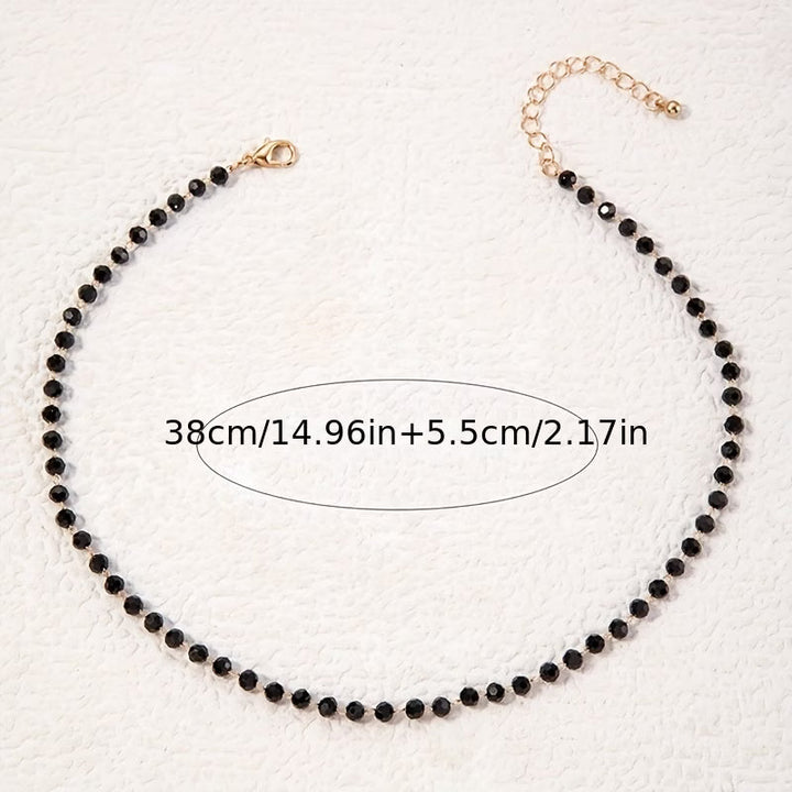 Minimal Onyx Beaded Necklace