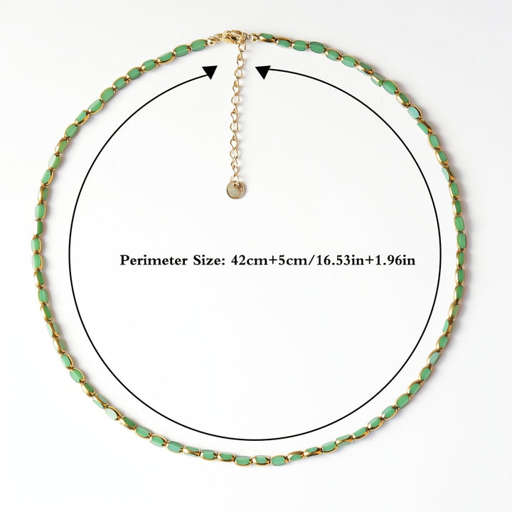 Elegant Turquoise Oval Beaded Necklace