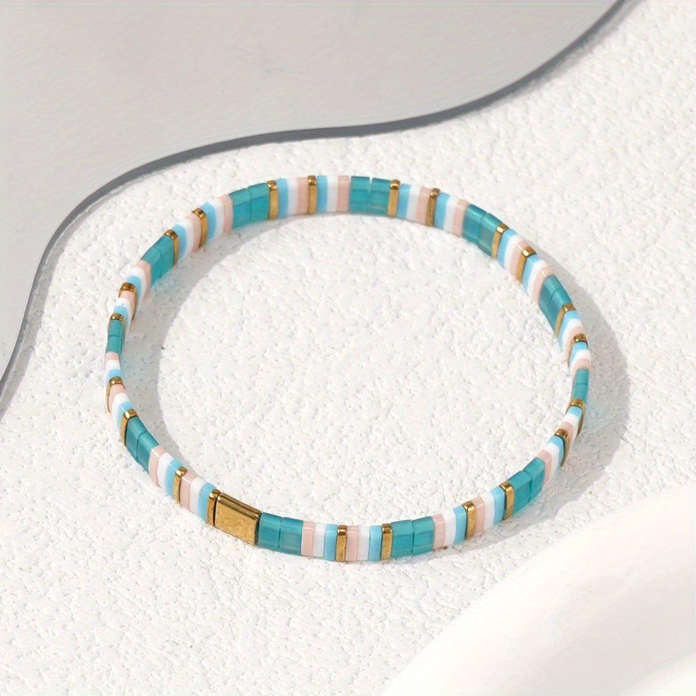 Bohemian Turquoise Tile Bracelet