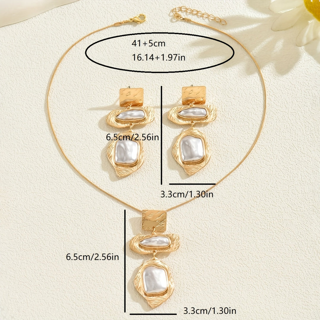 Elegant Pearl Mosaic Jewelry Set