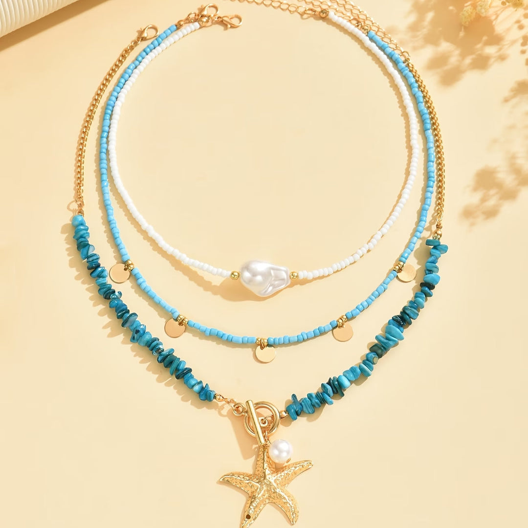 Premium Pearl and Turquoise Coastal Necklace