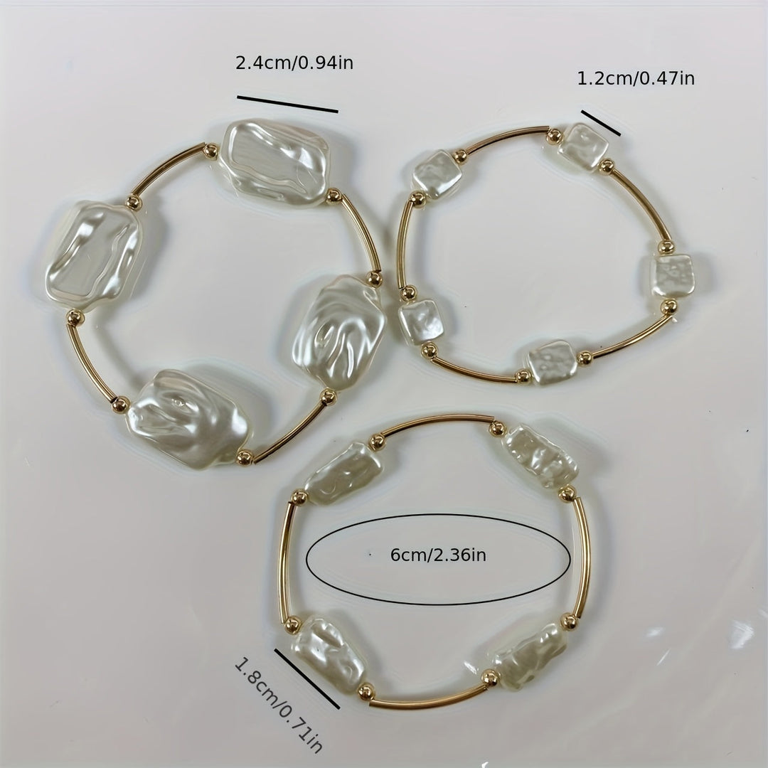 Premium Baroque Pearl Bracelet Set of 3