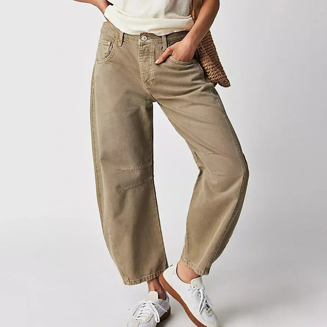 Effortless Baggy Jeans for Women with High Waisted Curved Barrel Leg Relaxed Casual Style