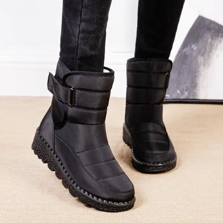 Cozy Quilted Snow Boots for Women with Fur Lined Buckle Non Slip Style