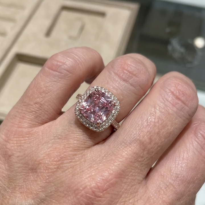 Timeless Cushion Rosé Sapphire Ring