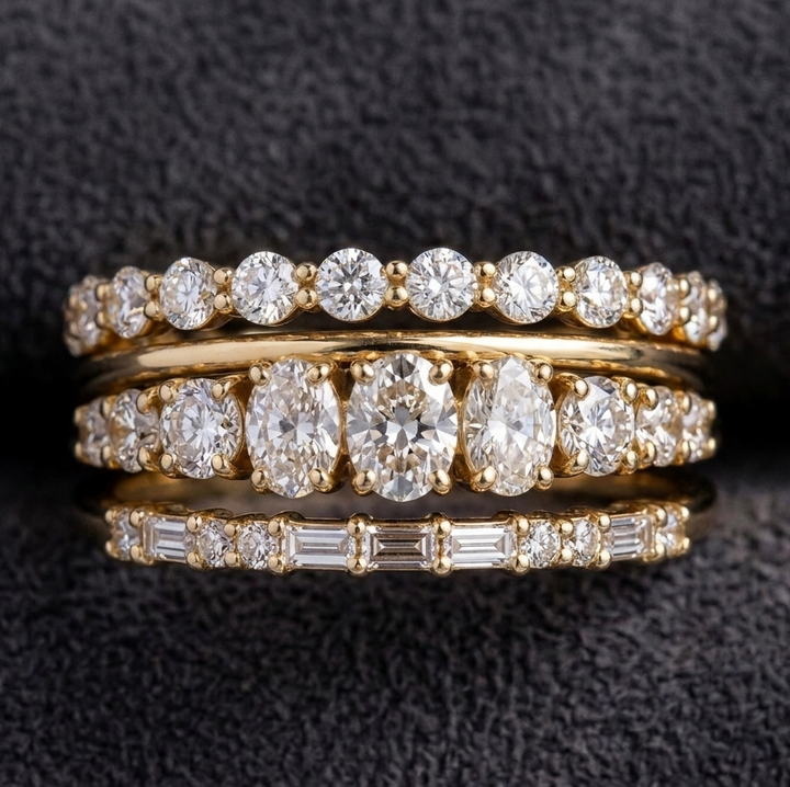 Sophisticated Vintage-Inspired Zirconia Ring Set