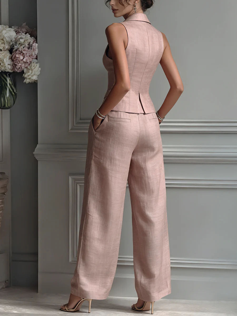 Rosina™ | Tailored Vest & Wide-Leg Trousers Set