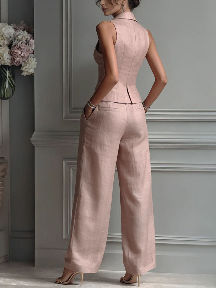Rosina™ | Tailored Vest & Wide-Leg Trousers Set