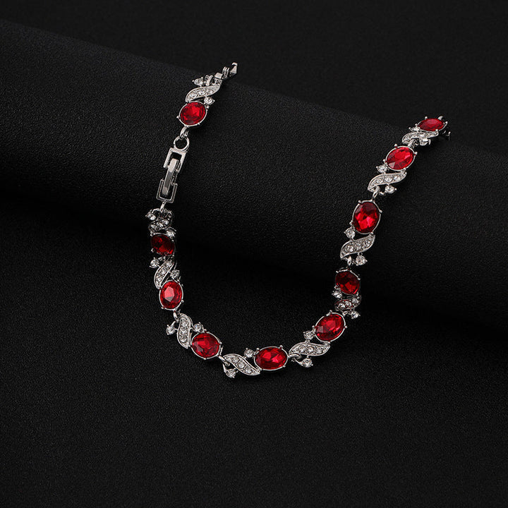 Sophisticated Ruby-Accent White Gold Bracelet