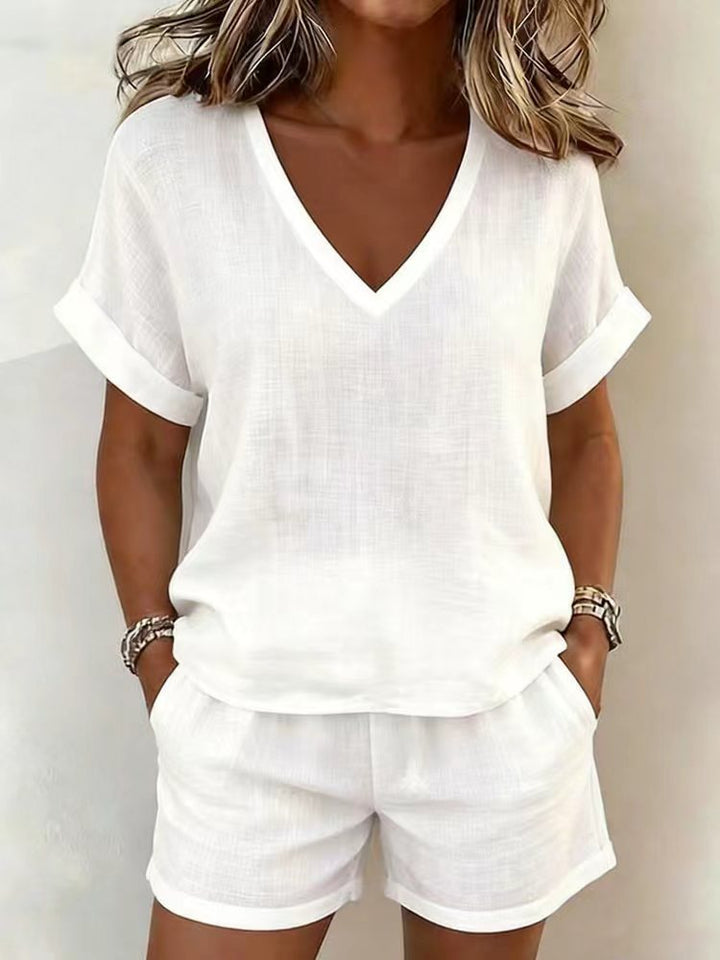 Seren™ | V-Neck Top & Shorts Set