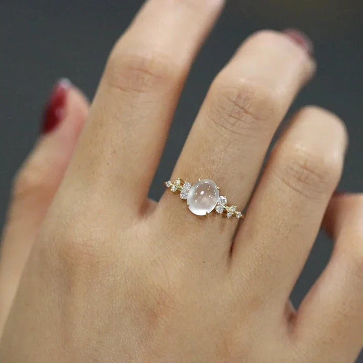 Moonstone Diamond Ring