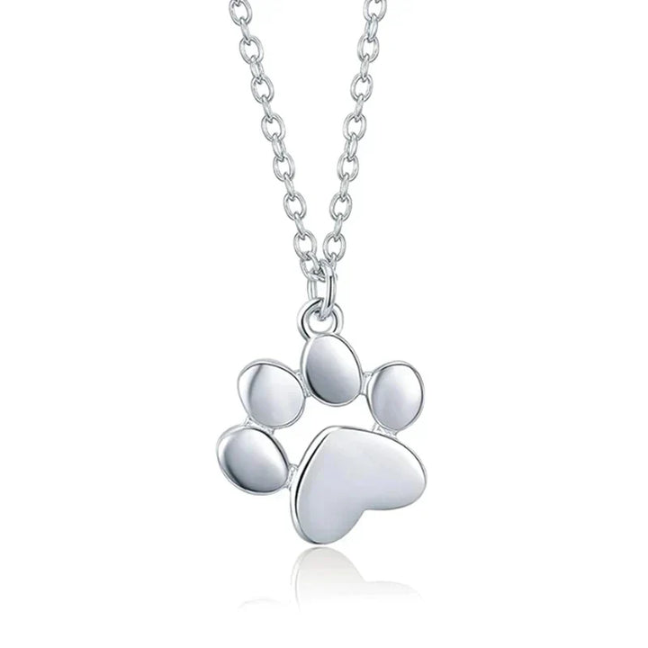 Stainless Steel Paw Print Necklace