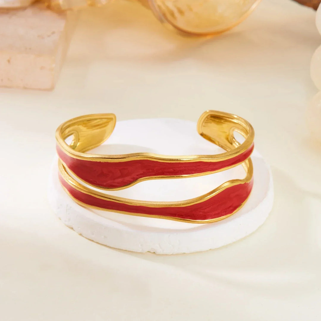 Modern Wave Stainless Steel Bracelet