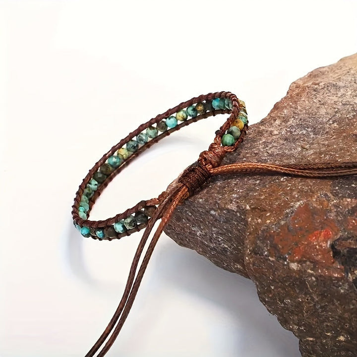 Boho Adjustable Turquoise Stone Wrap Bracelet