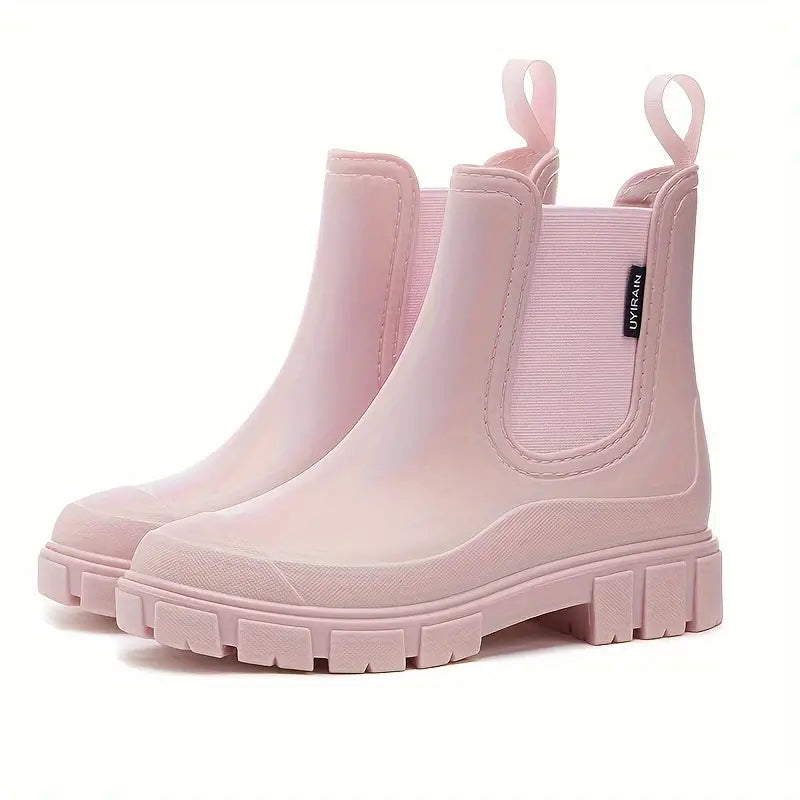 Comfortable Waterproof Chelsea Boots for Women with Platform Chunky Sole Slip On Style