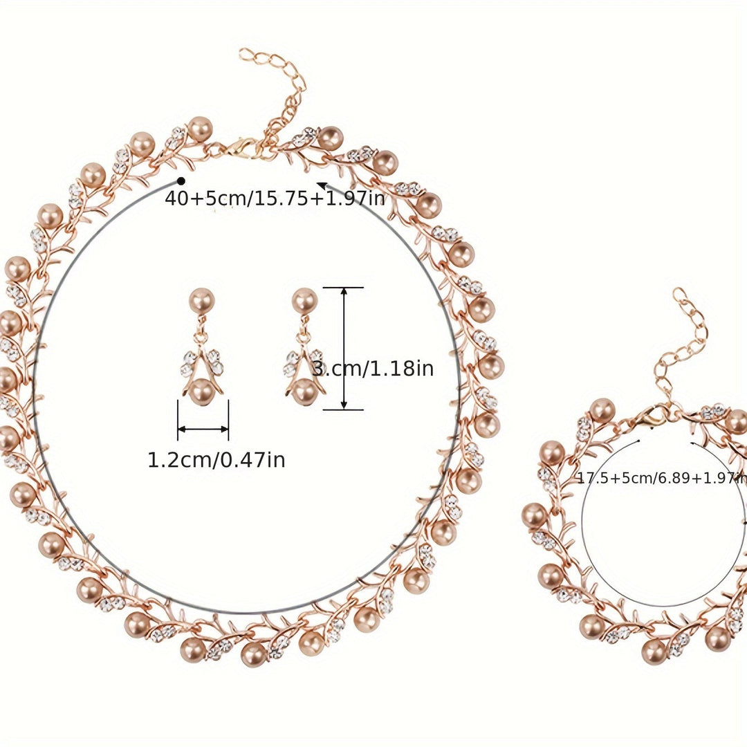 Radiant Golden Pearl Vine Jewelry Set