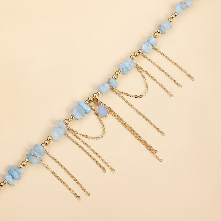 Statement Turquoise Golden Chain Necklace