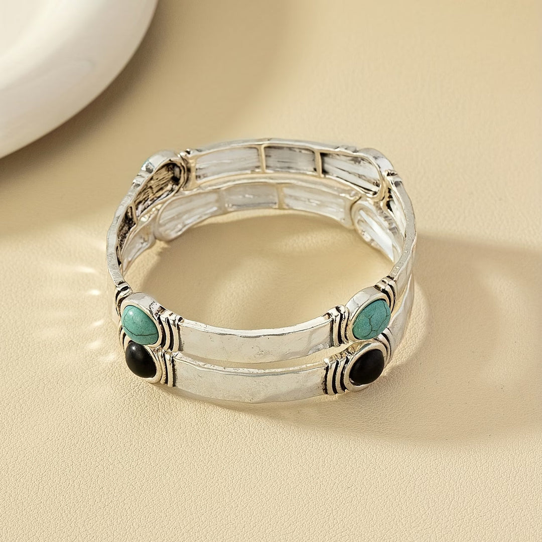 Bohemian Silver Turquoise Bracelet