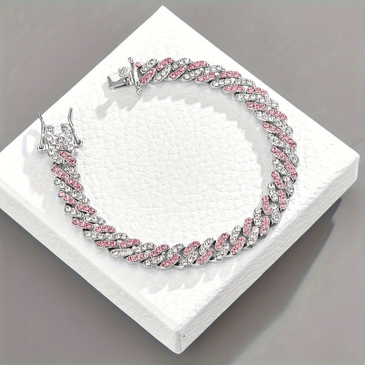Elegant Rosé Sapphire Cuban Bracelet