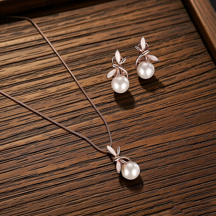 Charming Dragonfly Pearl Jewelry Set