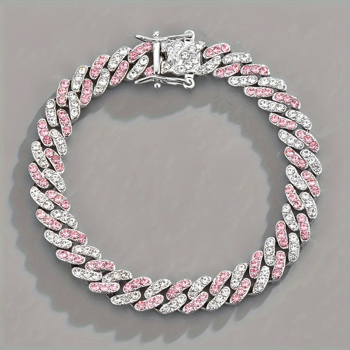 Elegant Rosé Sapphire Cuban Bracelet