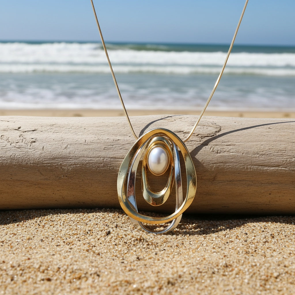 Statement Pearl Geometric Necklace