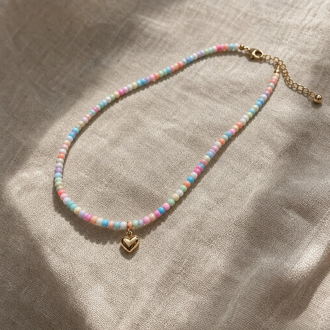 Minimal Pastel Heart Necklace