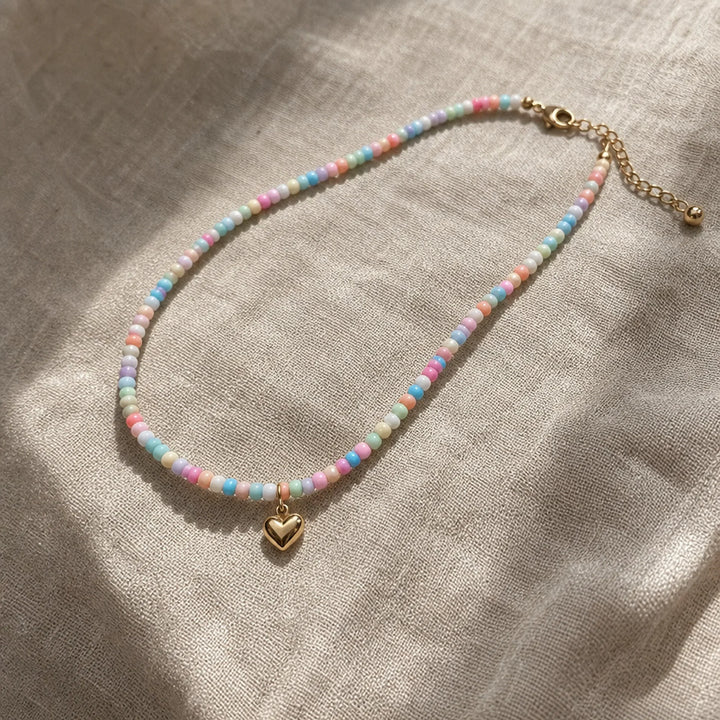 Minimal Pastel Heart Necklace