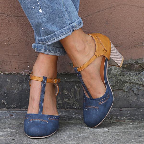 Lorette™ | Block Heel T-Strap Mary Jane Heels