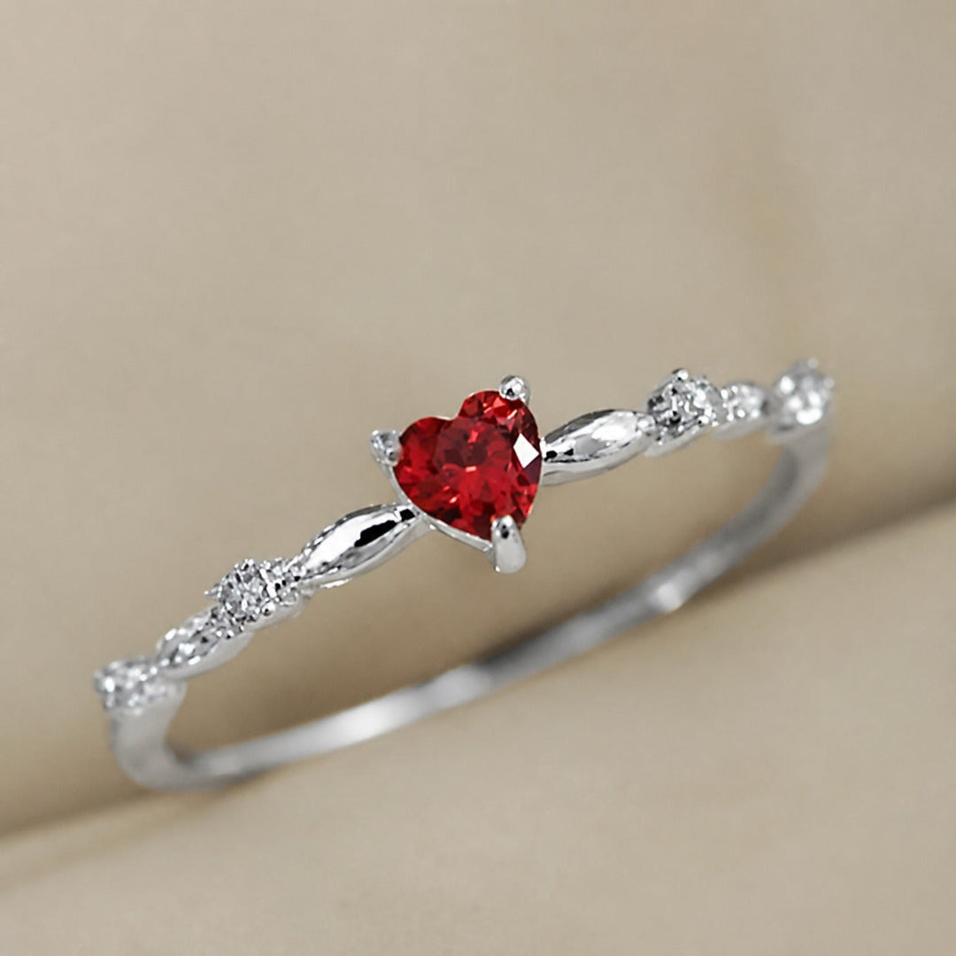Sophisticated Ruby Gold Heart Ring