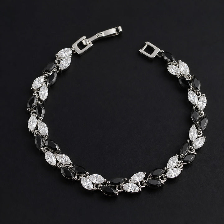 Elegant Synthetic Zircon Wheat Leaf Bracelet