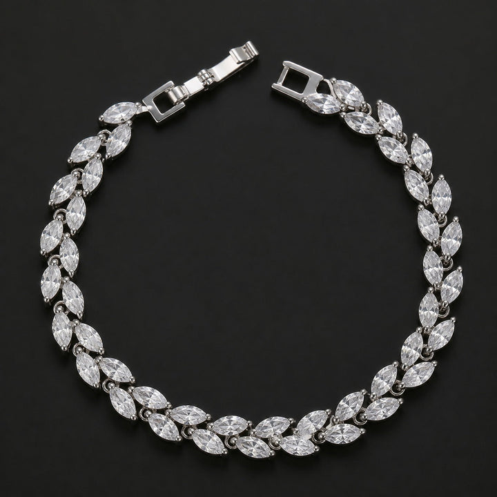 Elegant Synthetic Zircon Wheat Leaf Bracelet