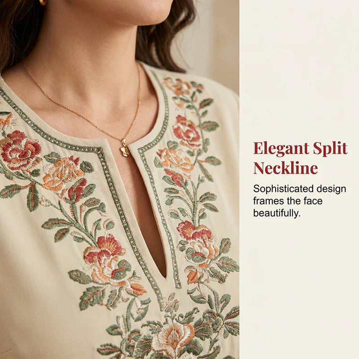 Rexanne™ | Floral Embroidered Two-Piece Lounge Set