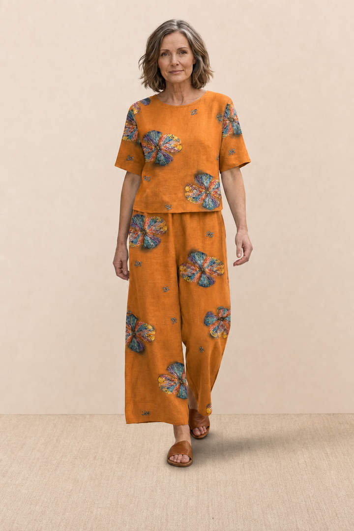 Bertille™ | Floral Two-Piece Wide-Leg Set