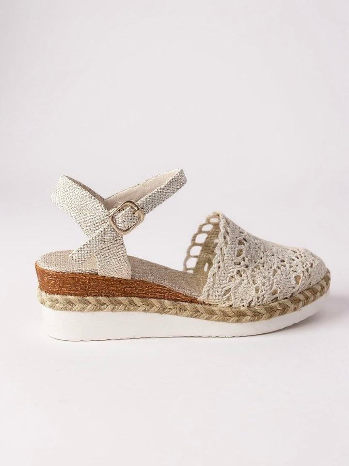 Comfortable Platform Sandals for Women with Boho Crochet Ankle Strap Espadrille Style